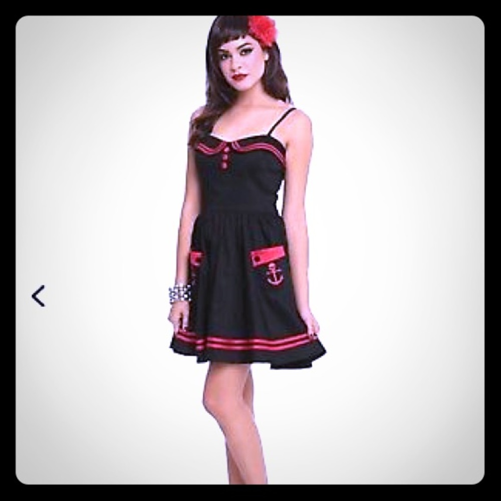 Hell Bunny black nautical sailor dress